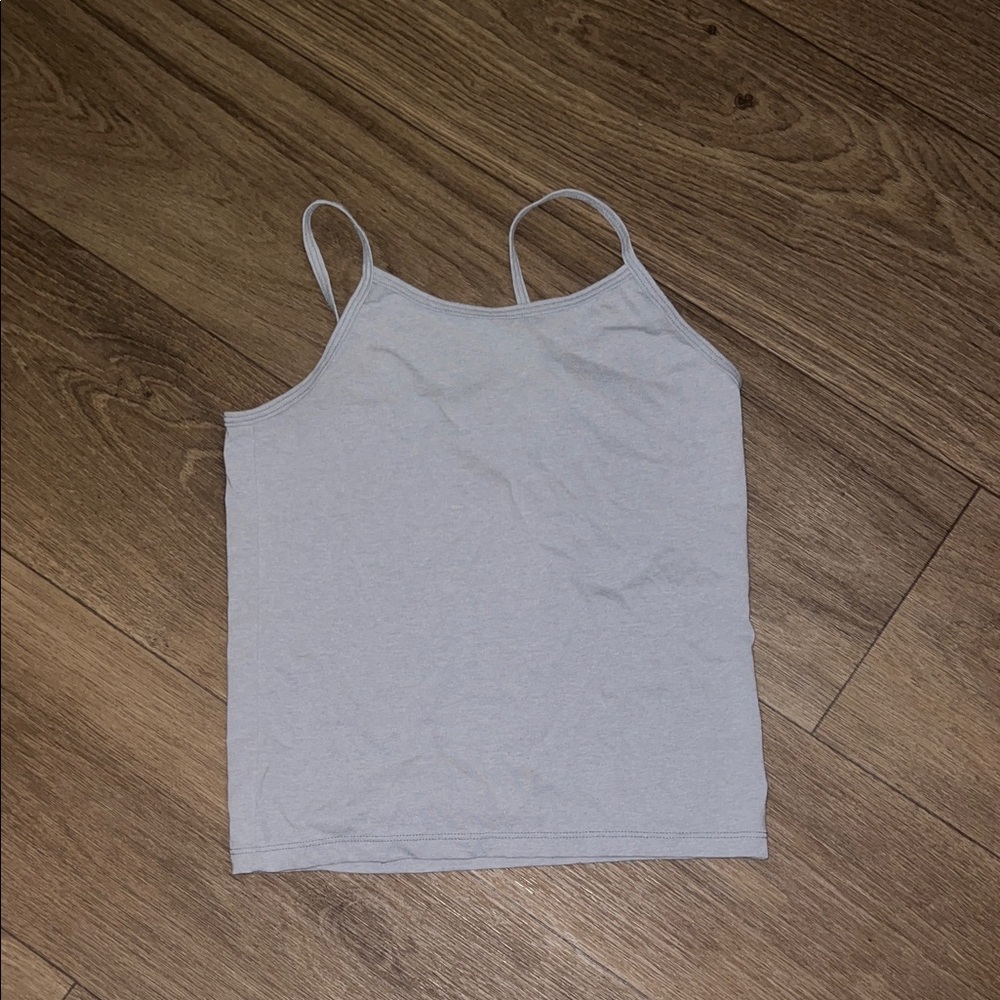 Plain gray HANES tank top.